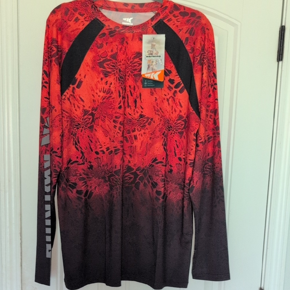 Men’s Long Sleeve Performance Shirt - Red/Black
